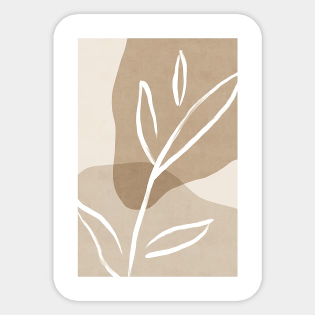 Beige botanical shapes Sticker by VectoryBelle